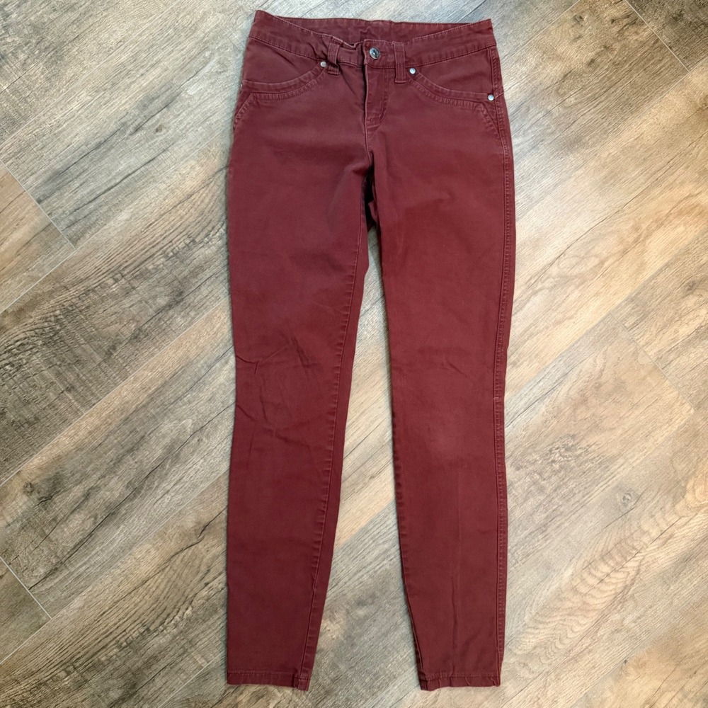 Kuhl Brooke Skinny Pants Dark Red Women 2 Regular Hiking Gorpcore Outdoor Sporty